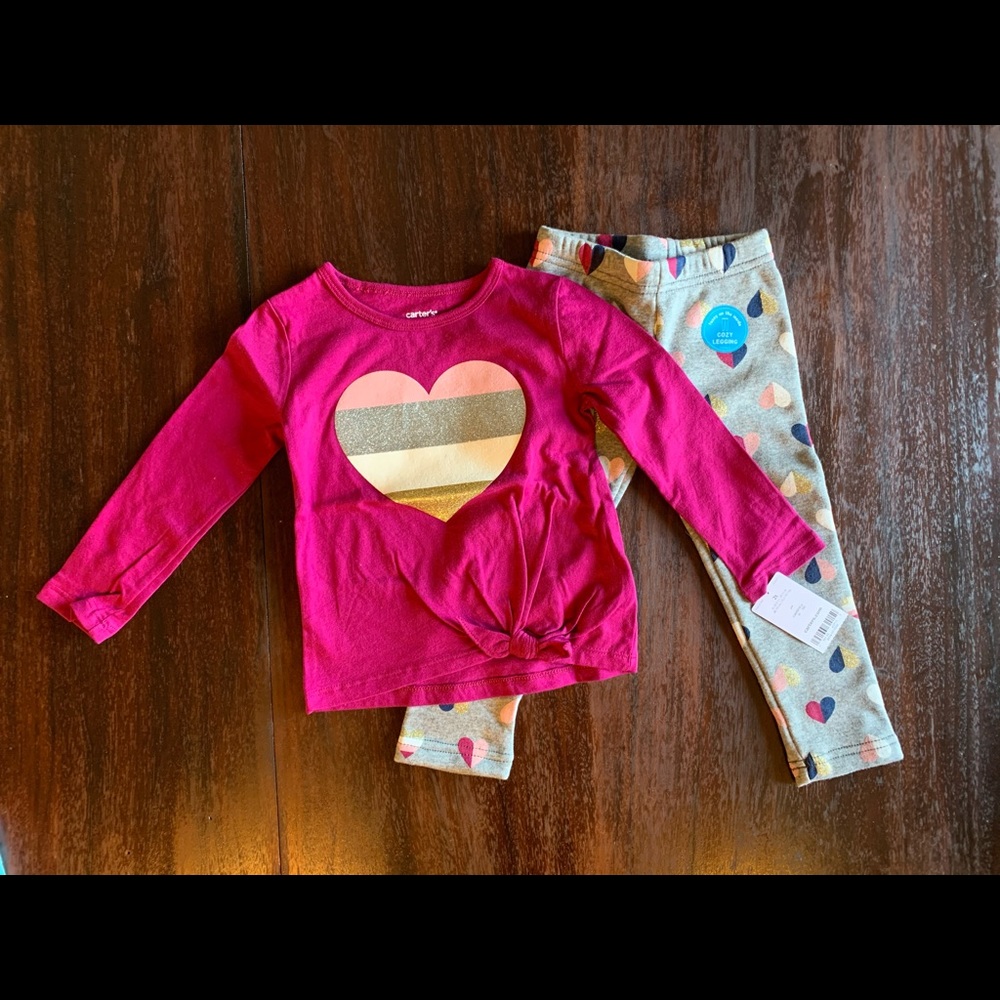 Little Girl’s Pink Heart Outfit
